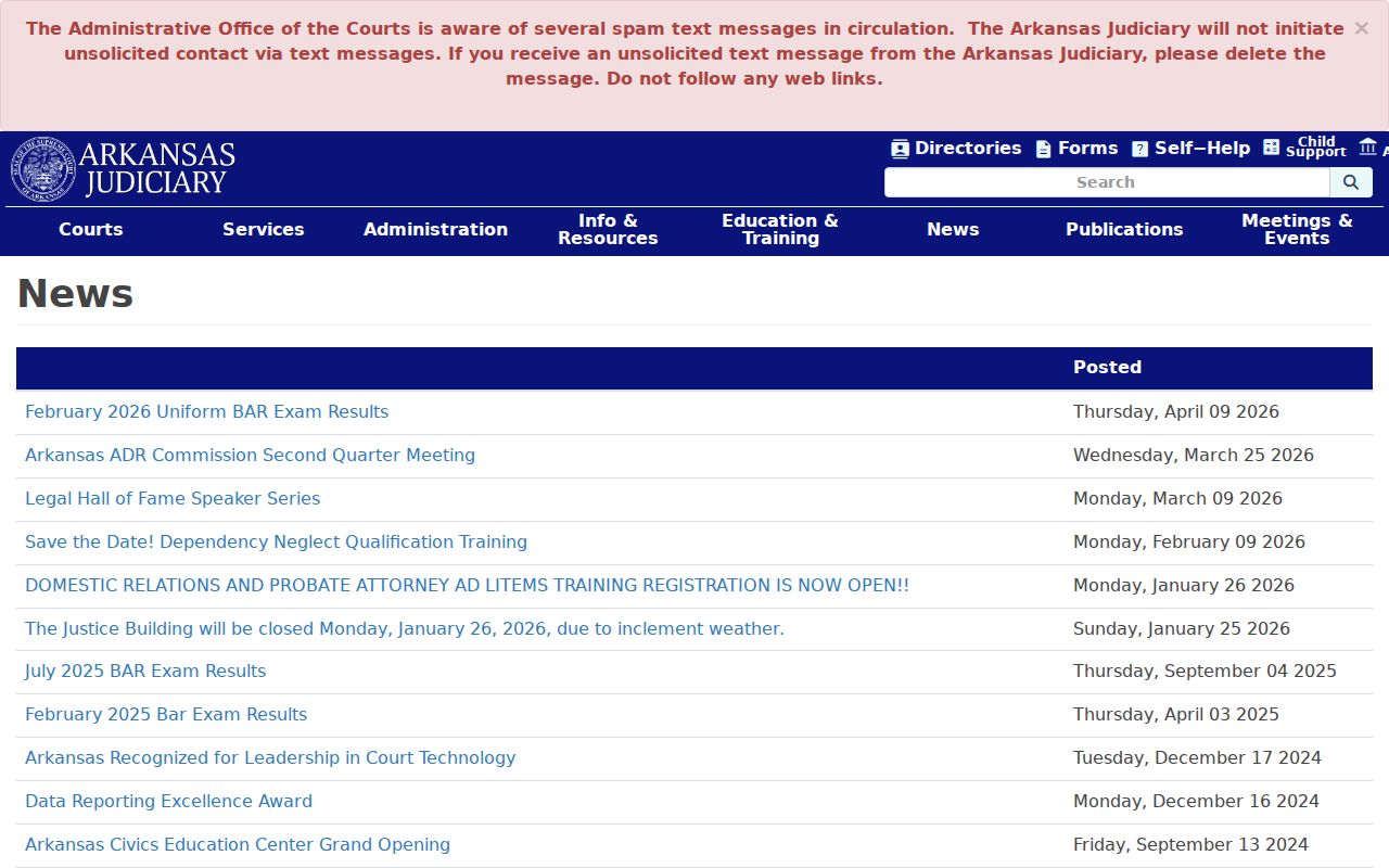 Arkansas system notices for Chicot County court record access