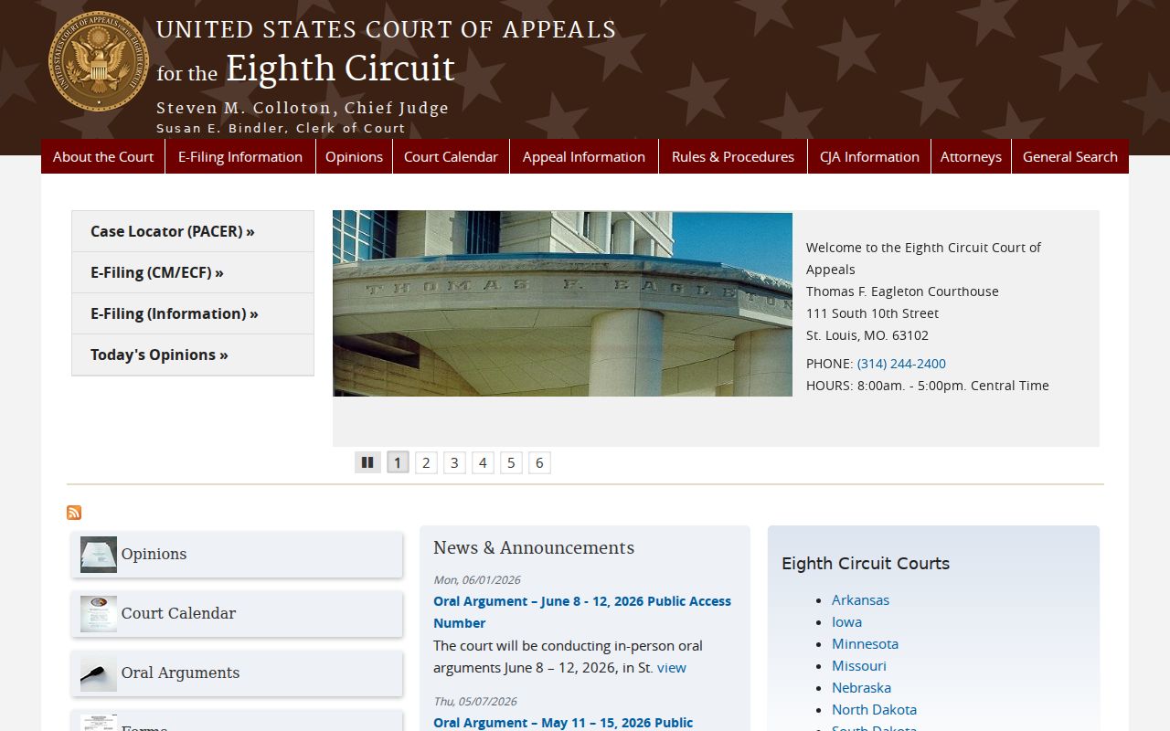 Eighth Circuit source for federal Chicot County appellate records