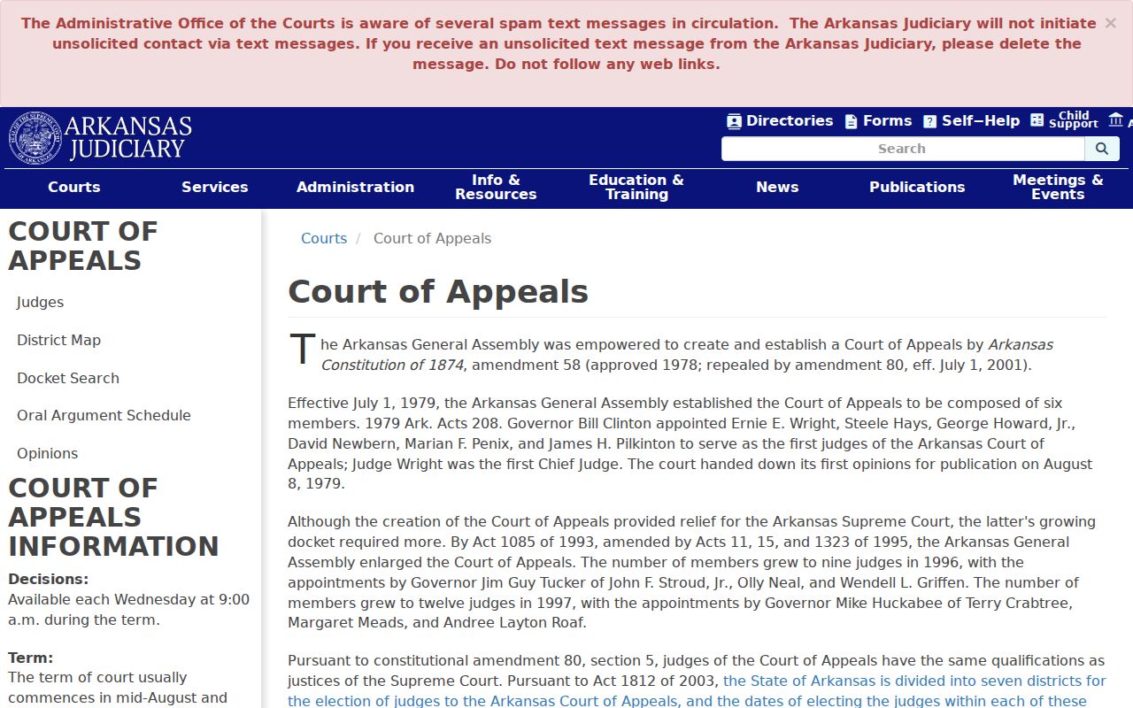 Arkansas Court of Appeals route from a Chicot County court docket