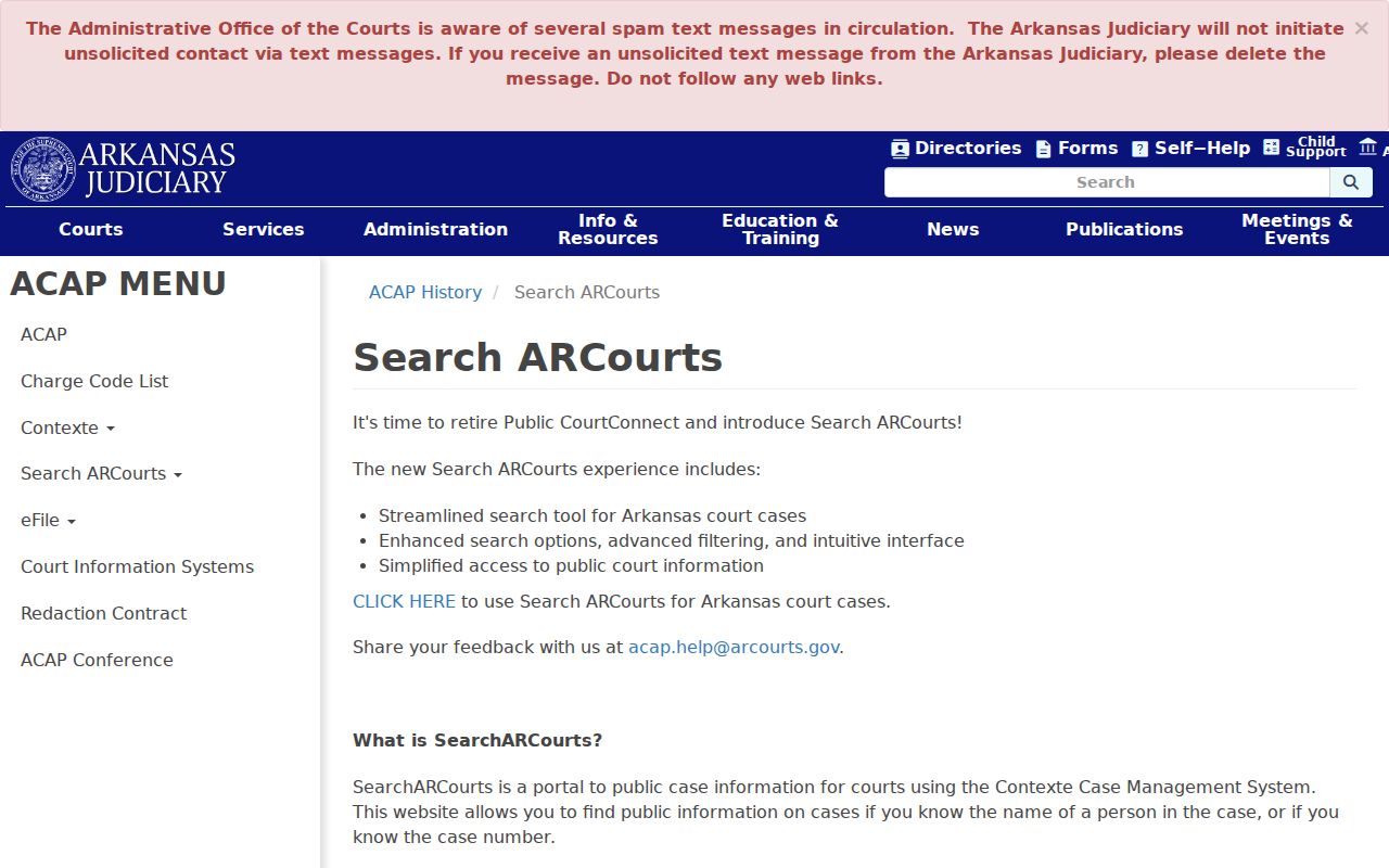 Official Search ARCourts coverage guide for Chicot County court dockets
