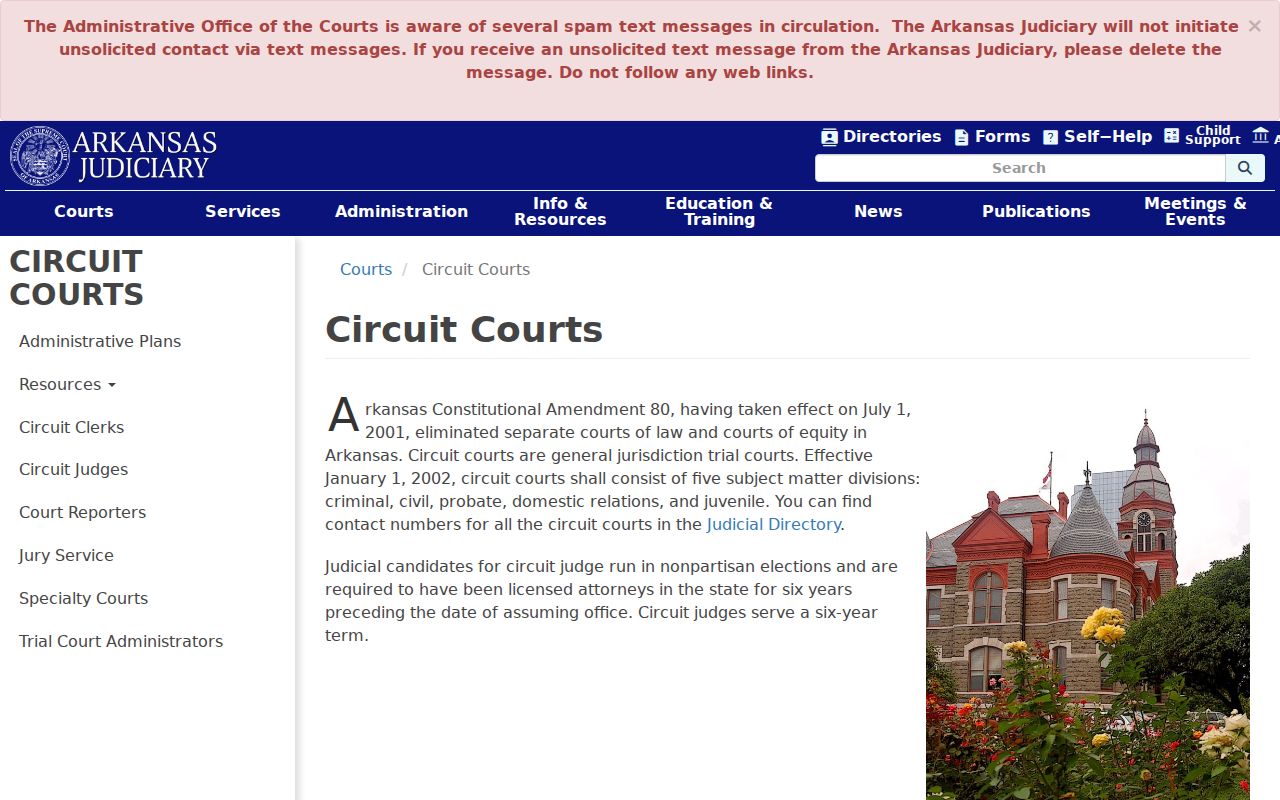 Arkansas Circuit Court structure for Chicot County court dockets